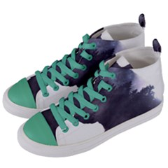 Black Wolf  Women s Mid-top Canvas Sneakers by StarvingArtisan