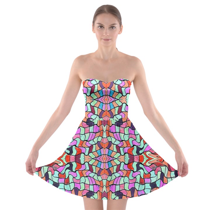 ARTWORK BY PATRICK-COLORFUL-38 Strapless Bra Top Dress