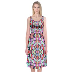 Artwork By Patrick-colorful-38 Midi Sleeveless Dress by ArtworkByPatrick