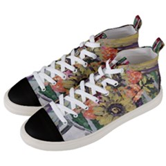 Sunflowers And Lamp Men s Mid-top Canvas Sneakers by bestdesignintheworld