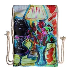 Still Life With Two Lamps Drawstring Bag (large)