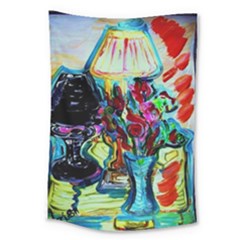 Still Life With Two Lamps Large Tapestry by bestdesignintheworld