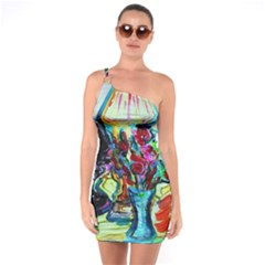 Still Life With Two Lamps One Soulder Bodycon Dress