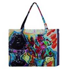 Still Life With Two Lamps Zipper Medium Tote Bag by bestdesignintheworld
