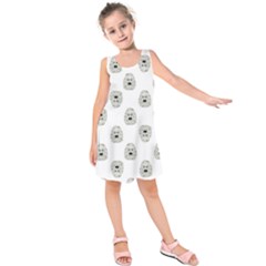 Angry Theater Mask Pattern Kids  Sleeveless Dress by dflcprints
