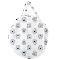 Angry Theater Mask Pattern Giant Round Zipper Tote by dflcprints