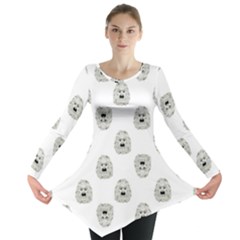 Angry Theater Mask Pattern Long Sleeve Tunic  by dflcprints