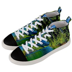 Beautiful Nature Lake Men s Mid-top Canvas Sneakers by Modern2018