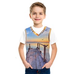 Sunset Lake Beautiful Nature Kids  Sportswear by Modern2018