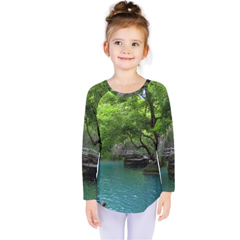 Backgrounds List Of Lake Background Beautiful Waterfalls Nature Kids  Long Sleeve Tee by Modern2018