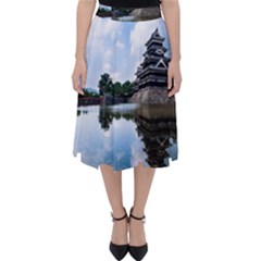 Beautiful Pagoda On Lake Nature Wallpaper Folding Skater Skirt by Modern2018