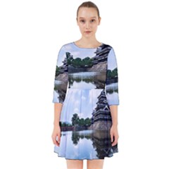 Beautiful Pagoda On Lake Nature Wallpaper Smock Dress