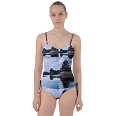 Beautiful Pagoda On Lake Nature Wallpaper Sweetheart Tankini Set