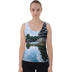 Beautiful Pagoda On Lake Nature Wallpaper Velvet Tank Top