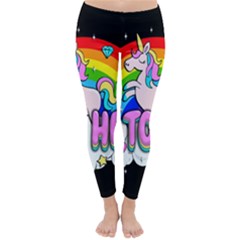 Go To Hell - Unicorn Classic Winter Leggings by Valentinaart