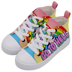 Go To Hell - Unicorn Kid s Mid-top Canvas Sneakers by Valentinaart