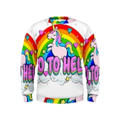 Go To Hell - Unicorn Kids  Sweatshirt by Valentinaart