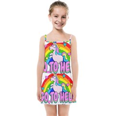 Go To Hell - Unicorn Kids Summer Sun Dress by Valentinaart