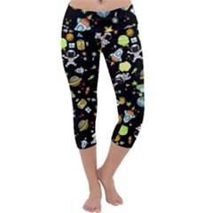 Space Pattern Capri Yoga Leggings by Valentinaart