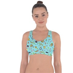 Space Pattern Cross String Back Sports Bra by Valentinaart