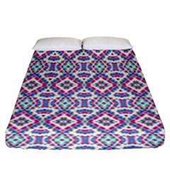 Colorful Folk Pattern Fitted Sheet (king Size) by dflcprints