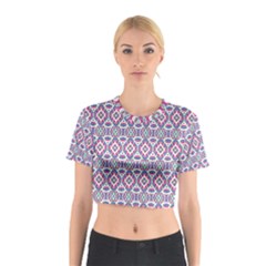 Colorful Folk Pattern Cotton Crop Top by dflcprints