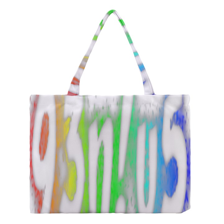 Genius Funny Typography Bright Rainbow Colors Medium Tote Bag