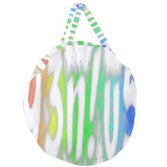 Genius Funny Typography Bright Rainbow Colors Giant Round Zipper Tote by yoursparklingshop