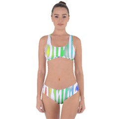 Genius Funny Typography Bright Rainbow Colors Criss Cross Bikini Set by yoursparklingshop