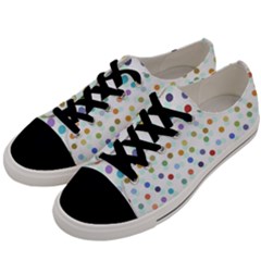 Dotted Pattern Background Brown Men s Low Top Canvas Sneakers by Modern2018
