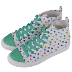 Dotted Pattern Background Brown Women s Mid-top Canvas Sneakers by Modern2018