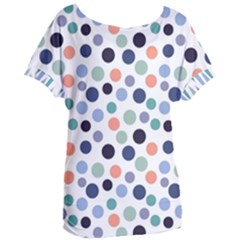 Dotted Pattern Background Blue Women s Oversized Tee