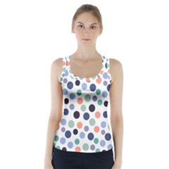 Dotted Pattern Background Blue Racer Back Sports Top by Modern2018