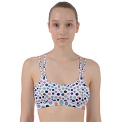 Dotted Pattern Background Blue Line Them Up Sports Bra by Modern2018