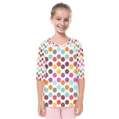 Dotted Pattern Background Kids  Quarter Sleeve Raglan Tee