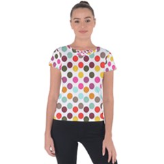 Dotted Pattern Background Short Sleeve Sports Top 