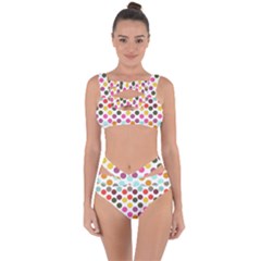 Dotted Pattern Background Bandaged Up Bikini Set 