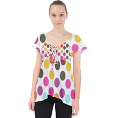 Dotted Pattern Background Lace Front Dolly Top