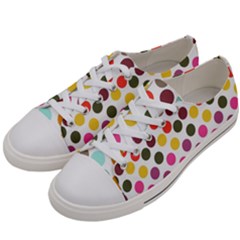 Dotted Pattern Background Women s Low Top Canvas Sneakers