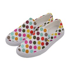 Dotted Pattern Background Women s Canvas Slip Ons by Modern2018