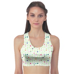 Dotted Pattern Background Full Colour Sports Bra by Modern2018