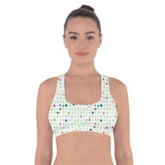 Dotted Pattern Background Full Colour Cross Back Sports Bra by Modern2018