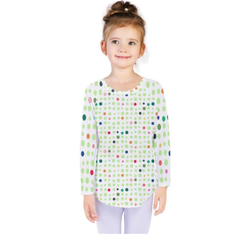 Dotted Pattern Background Full Colour Kids  Long Sleeve Tee by Modern2018