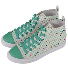 Dotted Pattern Background Full Colour Women s Mid-top Canvas Sneakers by Modern2018
