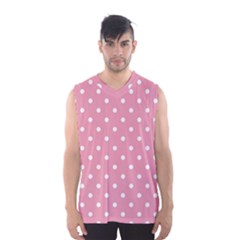 Pink Polka Dot Background Men s Basketball Tank Top by Modern2018