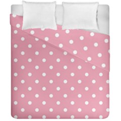 Pink Polka Dot Background Duvet Cover Double Side (california King Size) by Modern2018