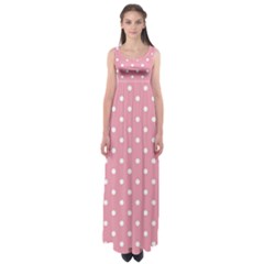 Pink Polka Dot Background Empire Waist Maxi Dress by Modern2018