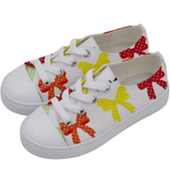 Ribbons And Bows Polka Dots Kids  Low Top Canvas Sneakers by Modern2018