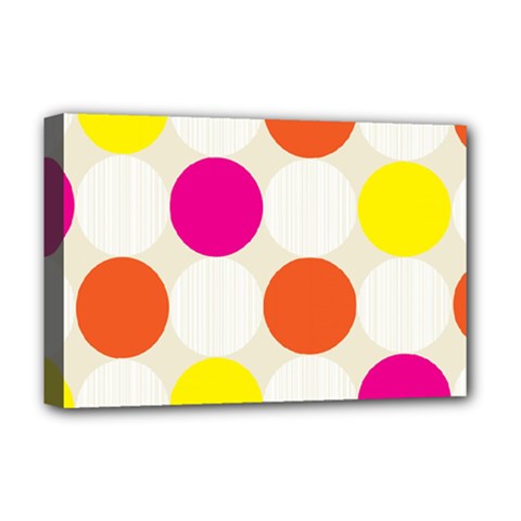 Polka Dots Background Colorful Deluxe Canvas 18  X 12   by Modern2018