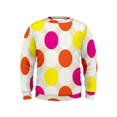 Polka Dots Background Colorful Kids  Sweatshirt by Modern2018